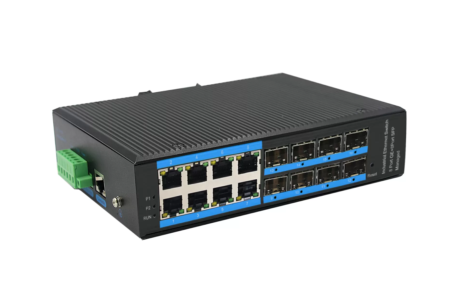 Industrial grade rugged 8 port gigabit + 8 port SFP uplink L2 managed switch 8 port POE ZX88GSP-M-SFP 