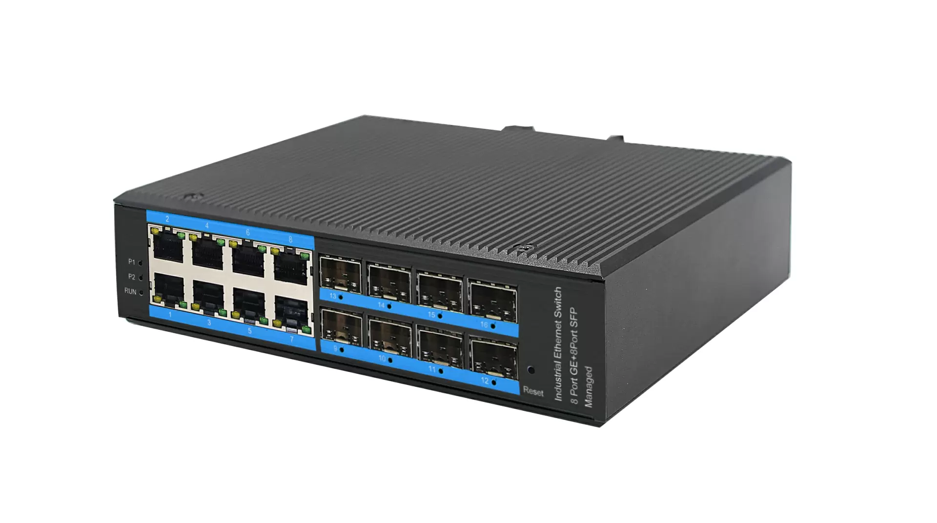 Industrial grade rugged 8 port gigabit + 8 port SFP uplink L2 managed switch 8 port POE ZX88GSP-M-SFP 