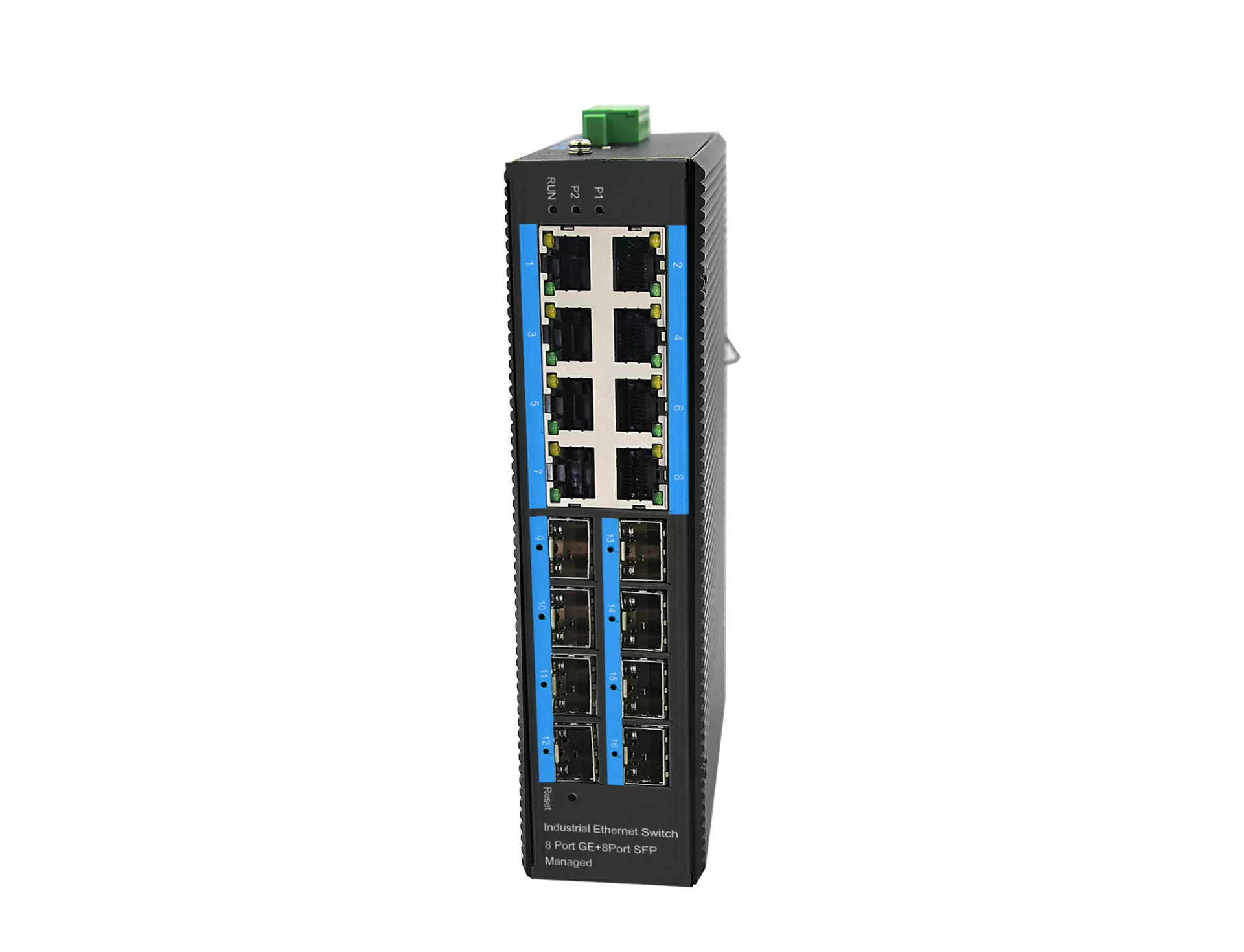 Industrial grade rugged 8 port gigabit + 8 port SFP uplink L2 managed switch 8 port POE ZX88GSP-M-SFP 