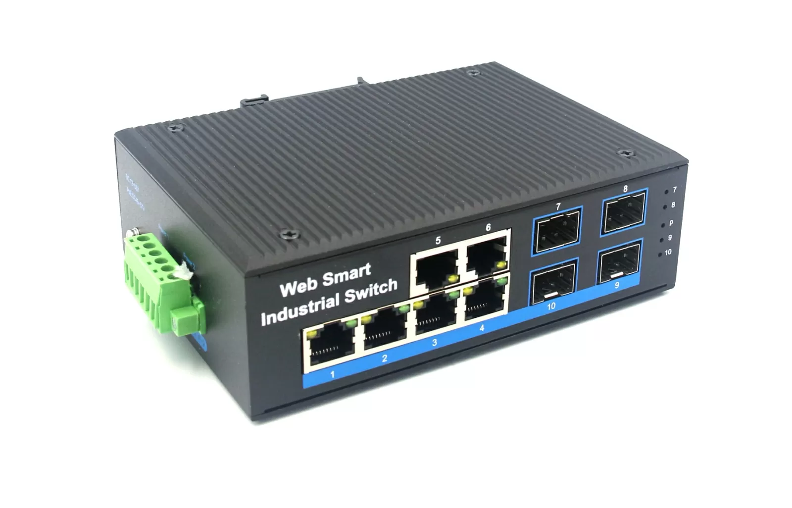 Hardended IP40 Industrial grade 6-port gigabit RJ45+4-port SFP Industrial Ethernet PoE Switch ZXD46GP-SFP 