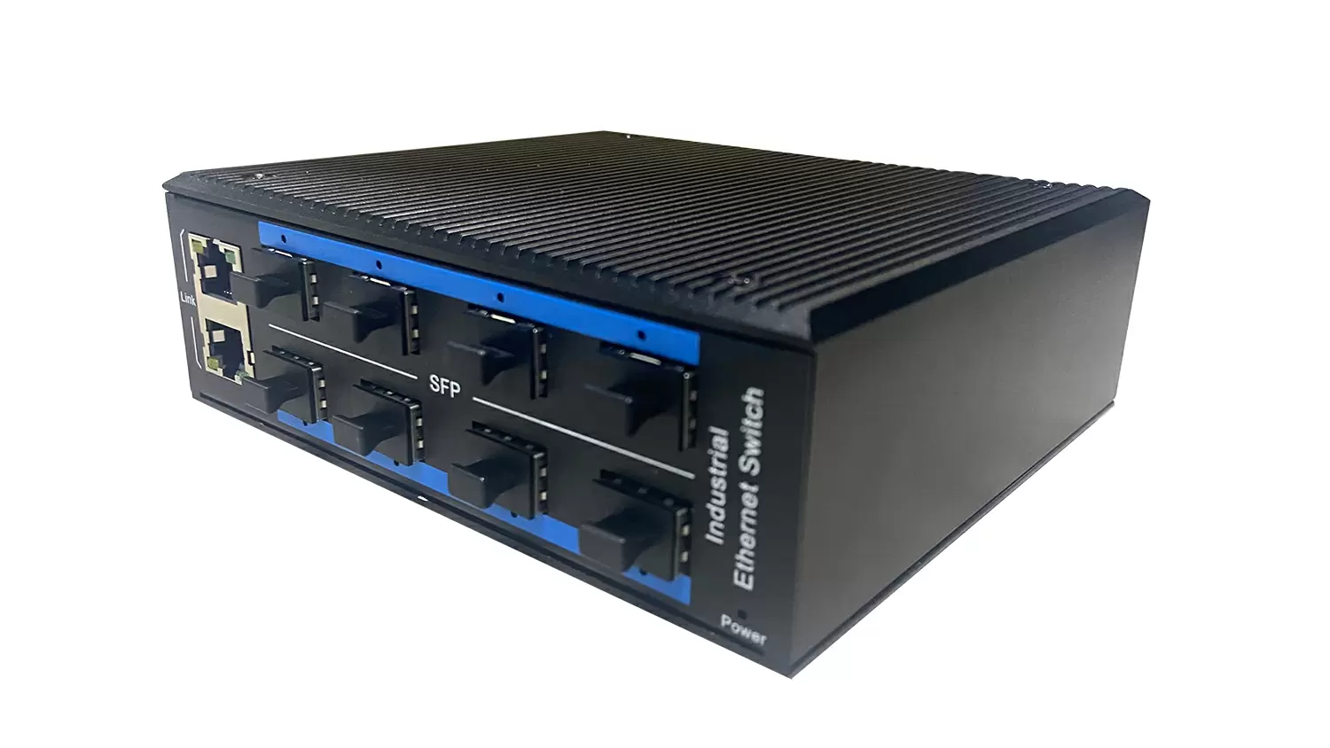 Industrial grade rugged IP40 8 Port gigabit SFP fiber port plus 2G copper port ethernet switch ZXD82G-SFP 