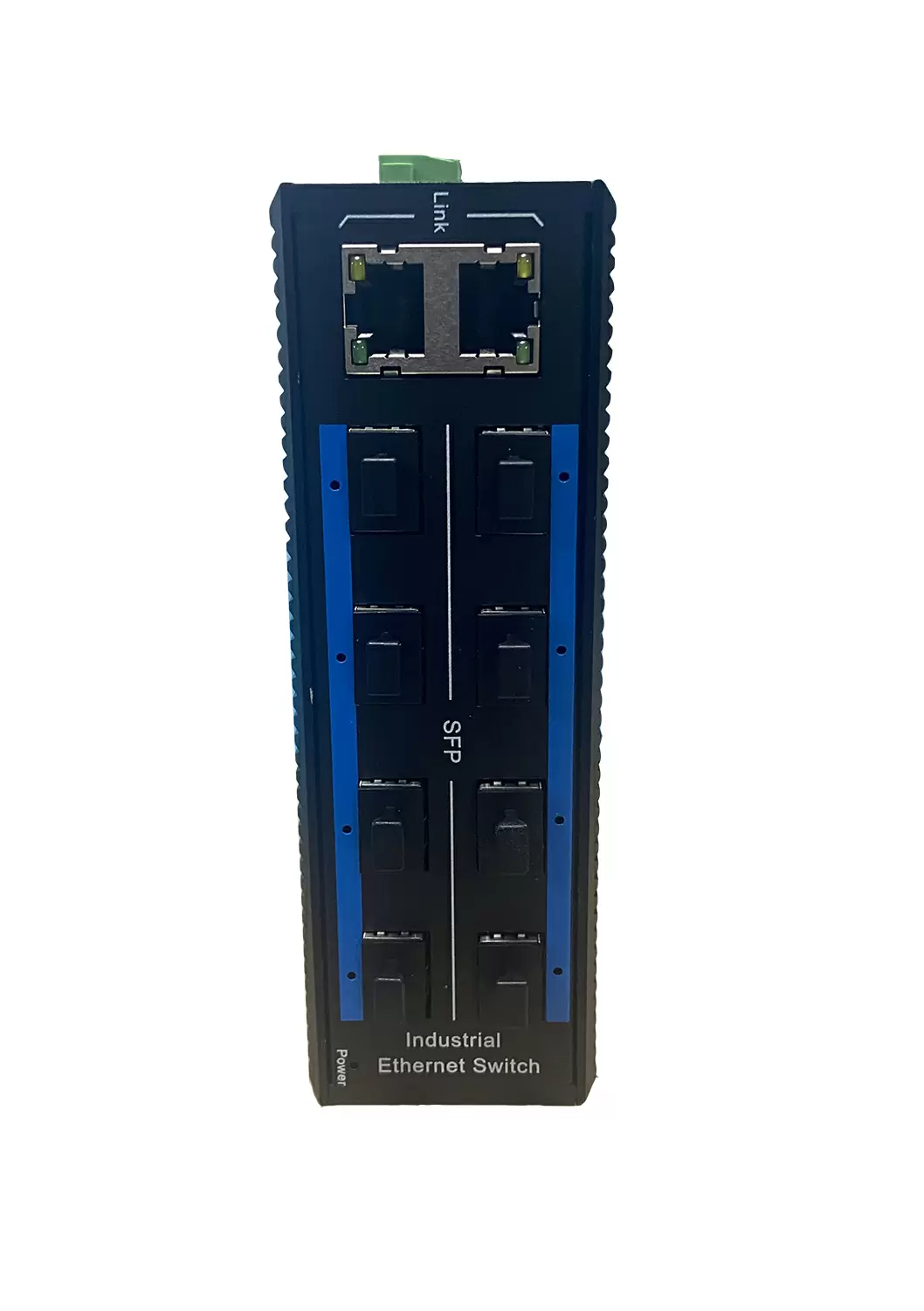 Industrial grade rugged IP40 8 Port gigabit SFP fiber port plus 2G copper port ethernet switch ZXD82G-SFP 