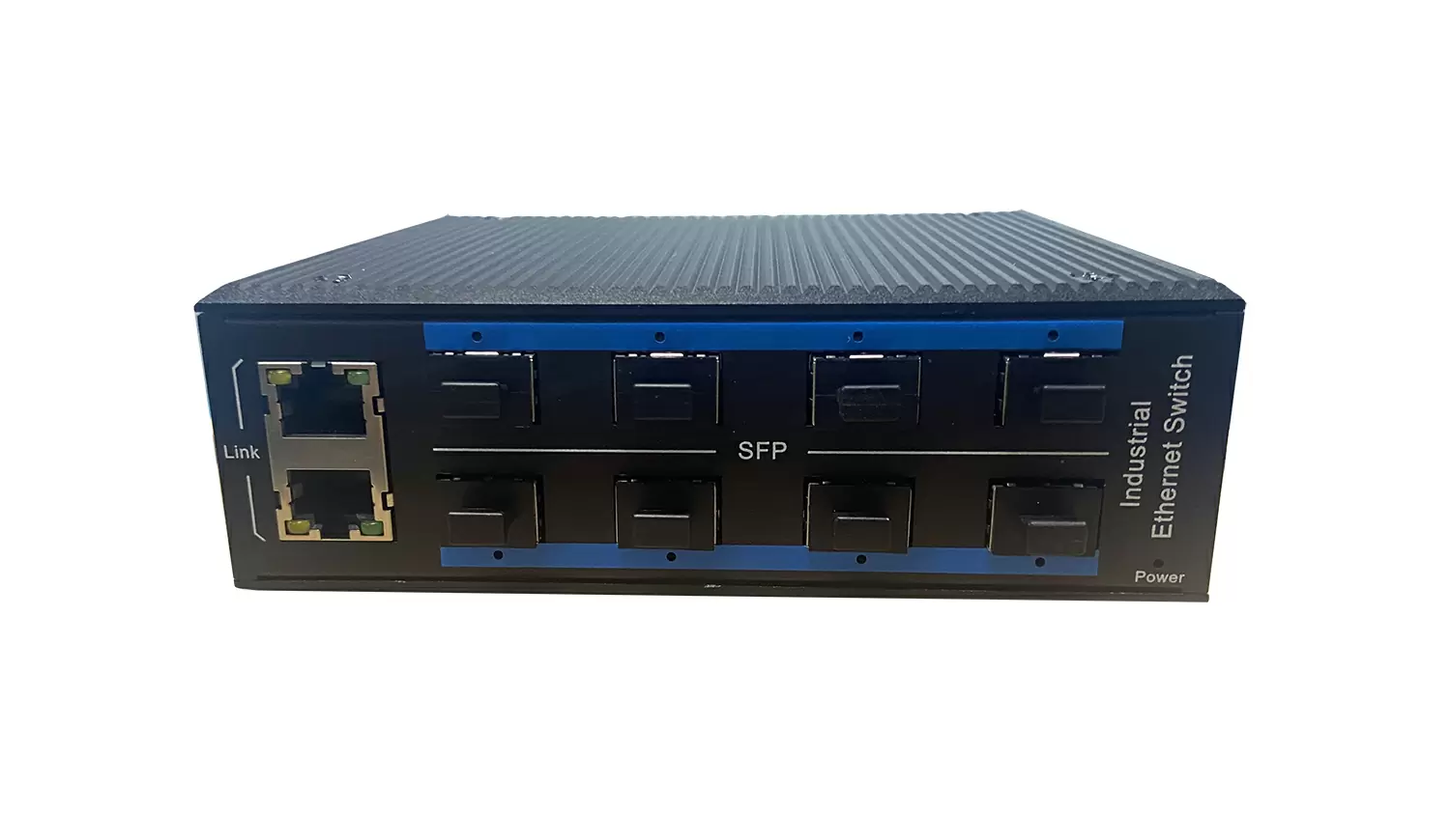 Industrial grade rugged IP40 8 Port gigabit SFP fiber port plus 2G copper port ethernet switch ZXD82G-SFP 