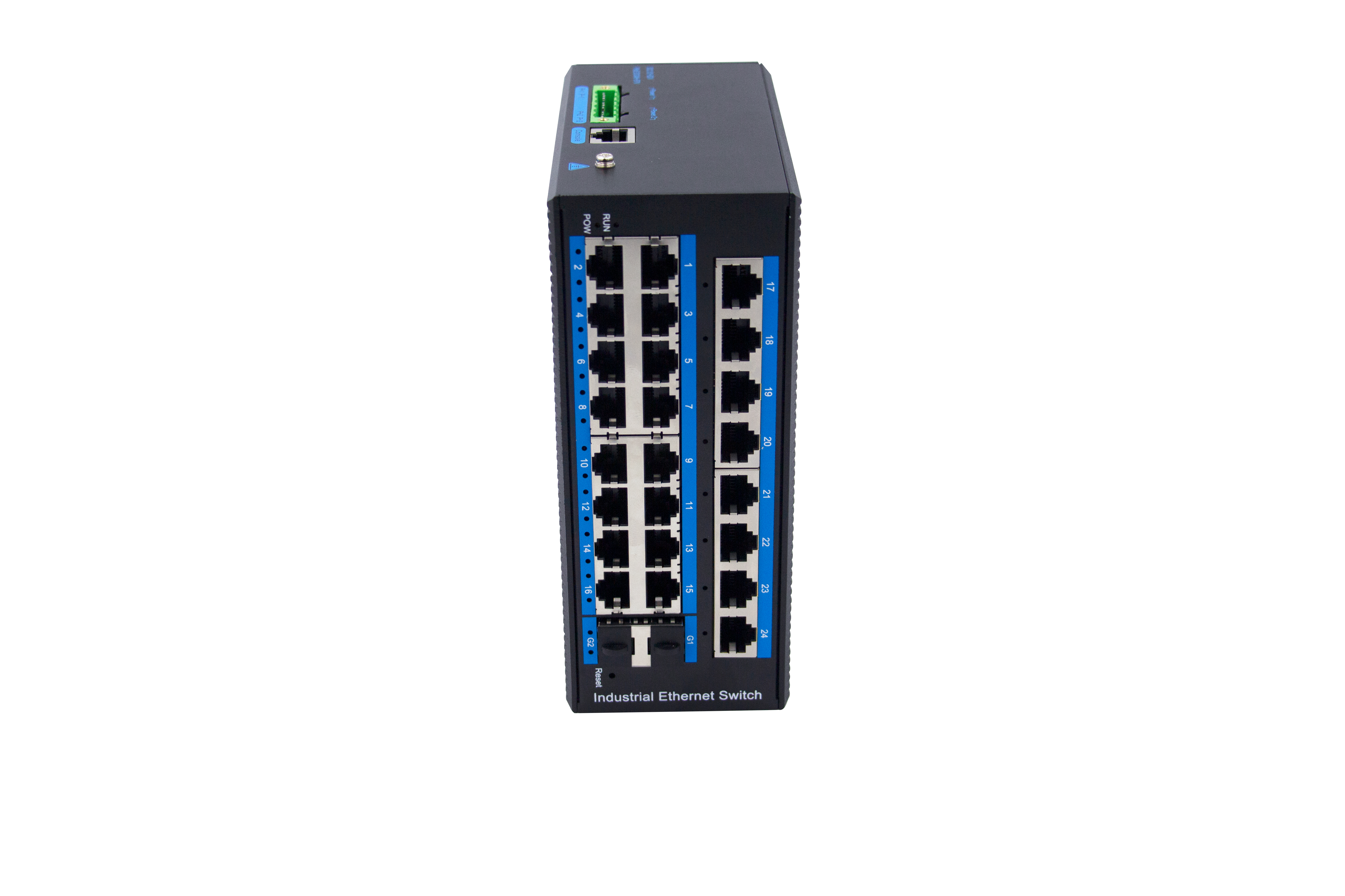 24-port 10/100Base-Tx RJ45+2G SFP managed industrial switch, L2 ethernet switch IP40 hardened Din-rail switch ZX224GFS-M-SFP 