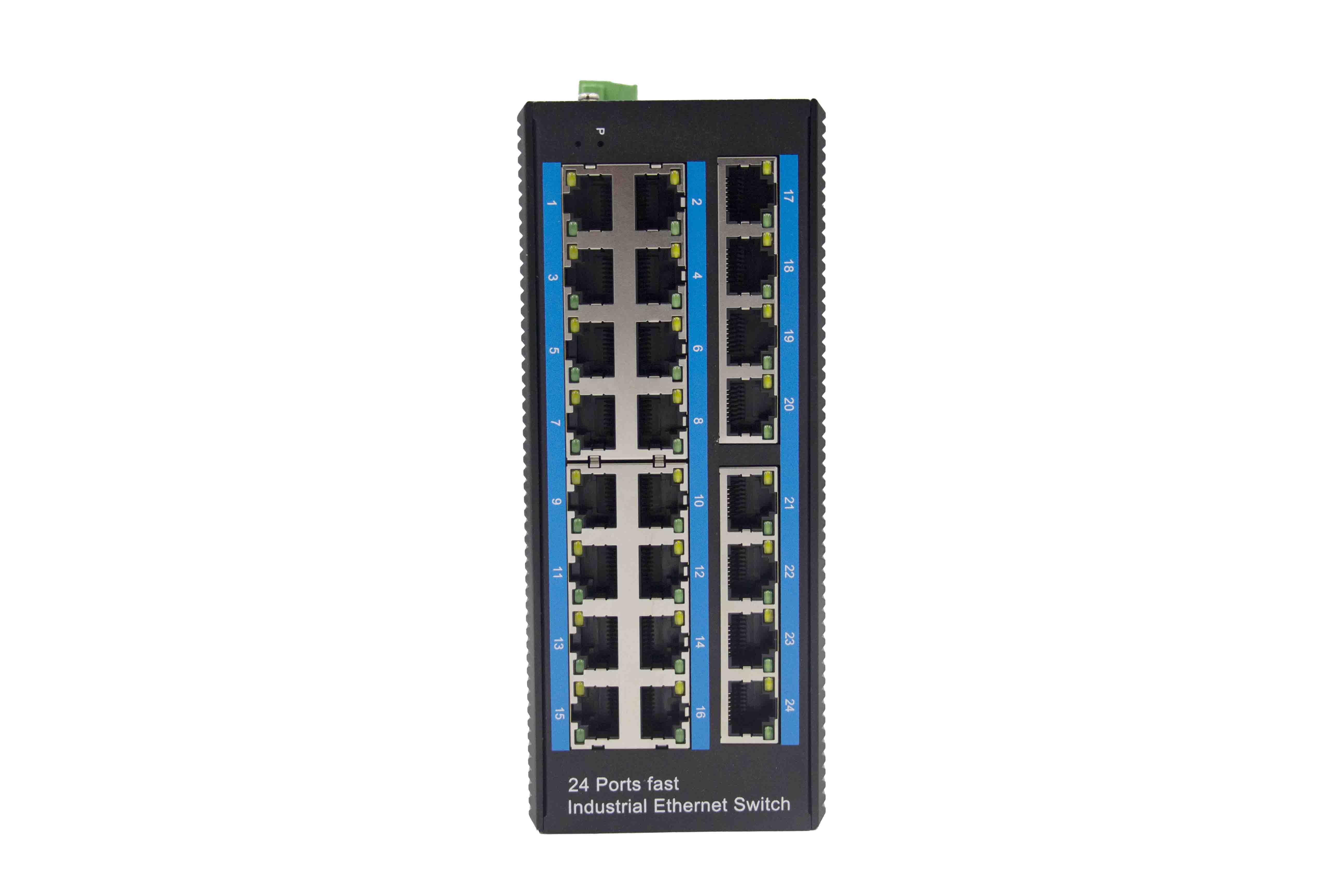 24-port rugged 10/100-TX Industrial Switch applied work for outdoor CCTV POE ZXR024FP 
