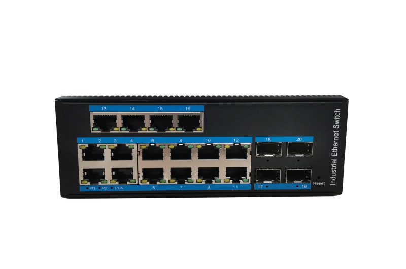Industrial L2+ Managed PoE Switch with 16 RJ45 & 4 SFP Ports | 1000Mbps 