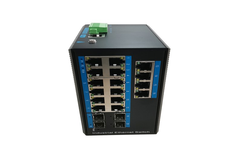 Industrial L2+ Managed PoE Switch with 16 RJ45 & 4 SFP Ports | 1000Mbps 