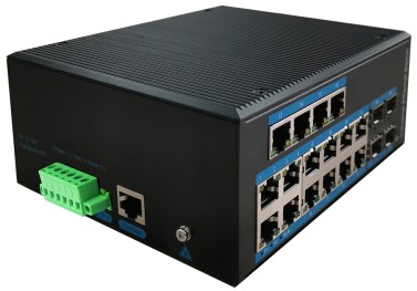 Industrial L2+ Managed PoE Switch with 16 RJ45 & 4 SFP Ports | 1000Mbps 