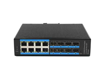 Industrial grade rugged 8 port gigabit + 8 port SFP uplink L2 managed switch 8 port POE ZX88GSP-M-SF