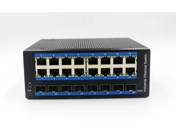 Industrial grade 16 port gigabit+8 port SFP optical L2 Managed ethernet switch PoE switch RSTP ERPS