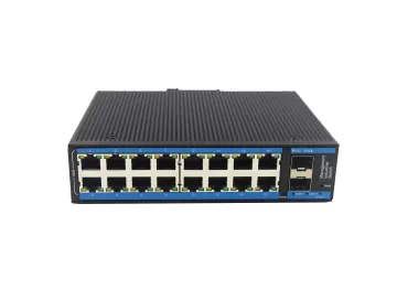 Rugged 16 Port gigabit Industrial switch+2G SFP uplink Port Din rail aluminun case IP40 protection Z