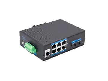 6-port 10/100Base-Tx RJ45+2G SFP managed industrial switch, L2 ethernet switch IP40 hardened Din-rai