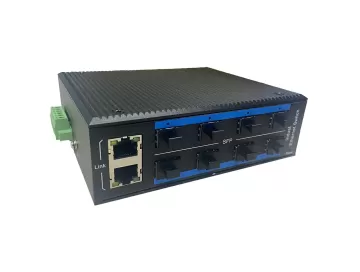 Industrial grade rugged IP40 8 Port gigabit SFP fiber port plus 2G copper port ethernet switch ZXD82