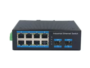 hot selling CCTV Industrial PoE switch 10 port ethernet 8 port gigabit PoE + 2 port SFP uplink, rugg