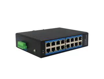 16-port rugged 10/100-TX Industrial PoE Switch applied work for outdoor CCTV each port max.30W ZXR01