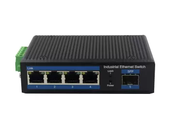 IP40 Industrial grade DC48V 4 port 100Mbps ethernet switch+1 port connector 1-8 Port PoE optional -4