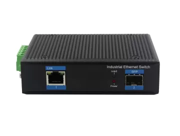 Industrial grade media convertor 1 port 10/100Mbps + 1 port SFP uplink or 1 port fixed optical fiber