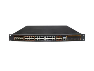 19" rack mounted Rugged IP50 24-Port SFP optical +8G RJ45 combo+4-Port 10G SFP L3 Managed Indus