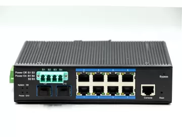 L2 managed Bypass Industrial switch protect your fiber connection 8 port 1000Mbps + 2G SFP uplink ZX