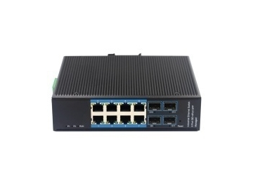 Alliuminun L2+ 8-Port Poe Switch Industrial Grade With 4 Gigabit SFP Ports