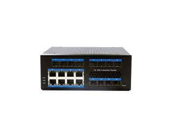 Din-rail design, Alliuminun L3 Managed Industrial Switch,  10/100/1000Mbps 8-Port RJ45+8-Port gigabi