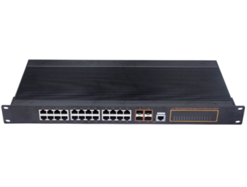 Rack-mountable, Alliuminun L3 Managed Industrial Switch, 10/100/1000Mbps 24-Port RJ45+4-Port 10G SFP