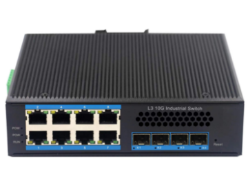 L3 core Industrial grade ethernet switch 8 port gigabit + 4 port SPF++ , IP40 protection supports IPv6, static routing ,VRRP, 1588v2 clock 8 port POE ZX48GST4P-M-SFP