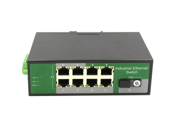 8 Port RJ45+1 Port optical Industrial POE switch, 10/100Mbps +8 port POE ZXDL18FP