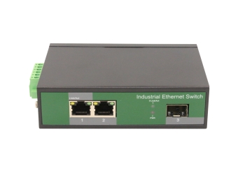 2 Port RJ45+1 Port optical Industrial media convertor, 100Mbps 2 Port PoE output max ZXDL12FP-SFP