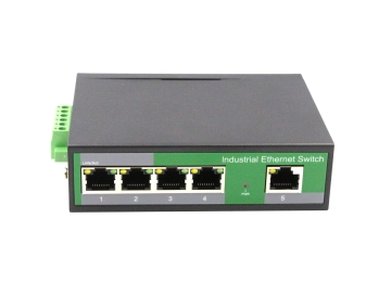 Cost effective 5 Port Industrial switch 100Mbps , 4 port PoE output, metal case, suites for rough en