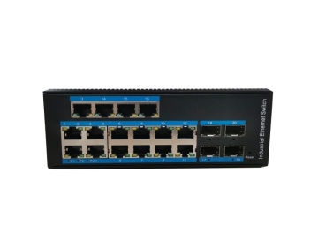 Industrial L2+ Managed PoE Switch with 16 RJ45 & 4 SFP Ports | 1000Mbps