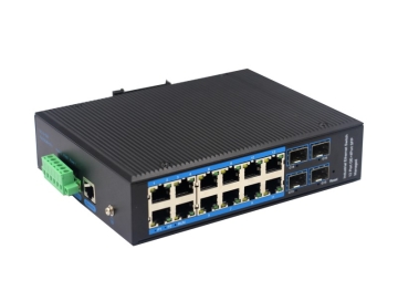L2+ Managed Industrial POE Switch With 12-Port RJ45 4-Port Gigabit SFP