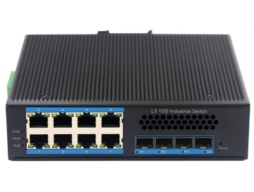 L3 core Industrial grade ethernet switch 8 port gigabit + 4 port SPF++