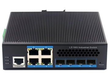 10/100/1000Mbps 4-Port RJ45+4-Port 10G SFP+industrial Ethernet switch