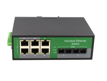 Industrial 6-Port RJ45 + 2-Port Fiber POE Switch