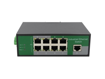Yuhang ZXRL09F 9-Port Industrial 100Mbps Switch | Rugged Metal Case